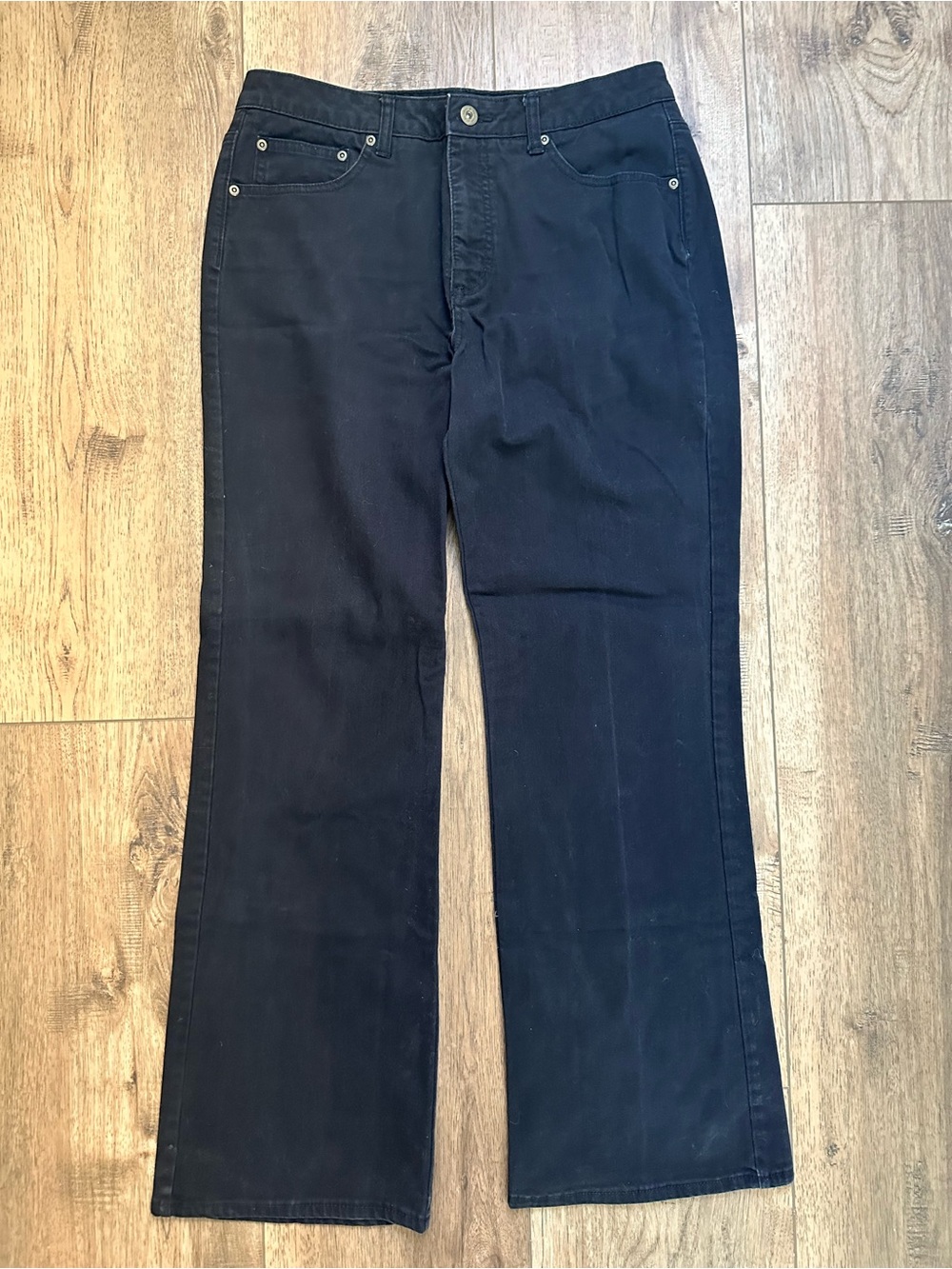 St. John's Bay Secretly Slender Bootcut Jeans, Black, Stretch, Size 12